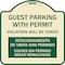Signmission Guest Parking with Permit Violators Will Be Towed Estacionamento De Visita Con Permis, TG-1818-23927 A-DES-TG-1818-23927 - alternate 1